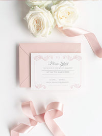 Regal Square Invitation with Rose Gold Foil Monogram & Belly Band Pocket Suite