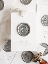 Wax Seal Stamp in Silver Pearlised