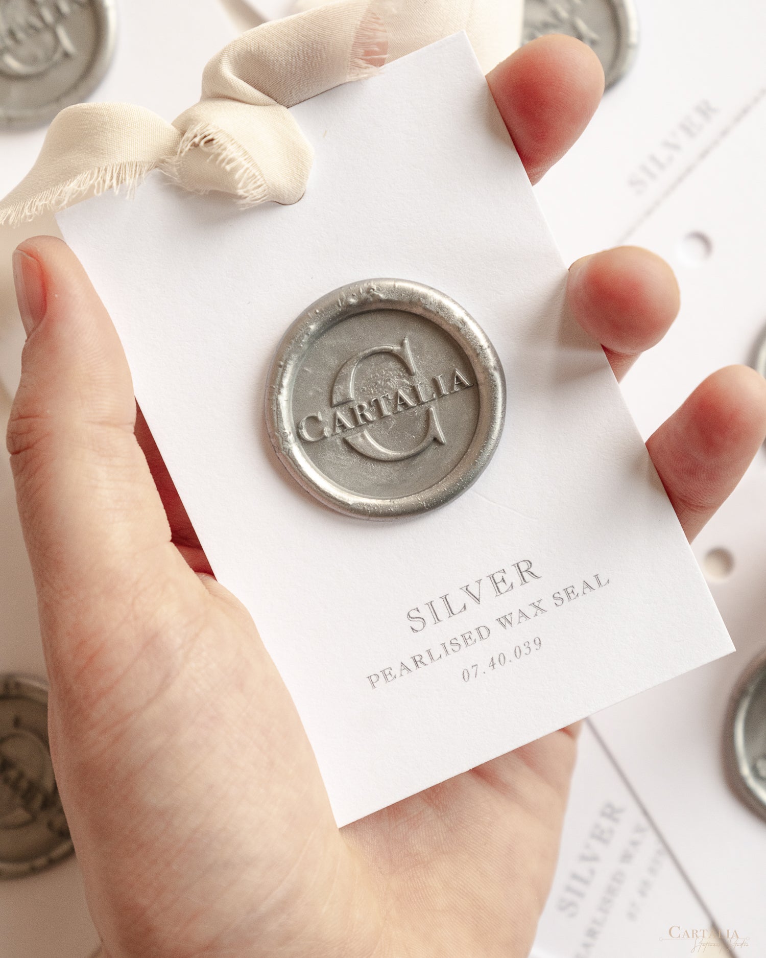 Wax Seal Stamp in Silver Pearlised – Cartalia