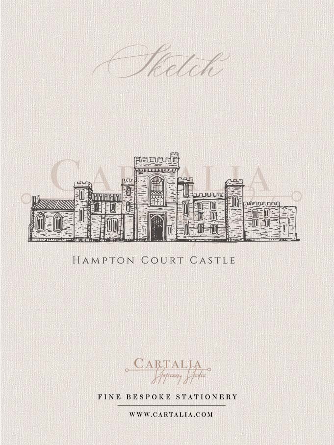 Boceto del castillo de Hampton Court, Inglaterra