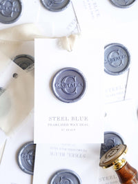 Wax Seal Stamp in Steel Blue Pearlised