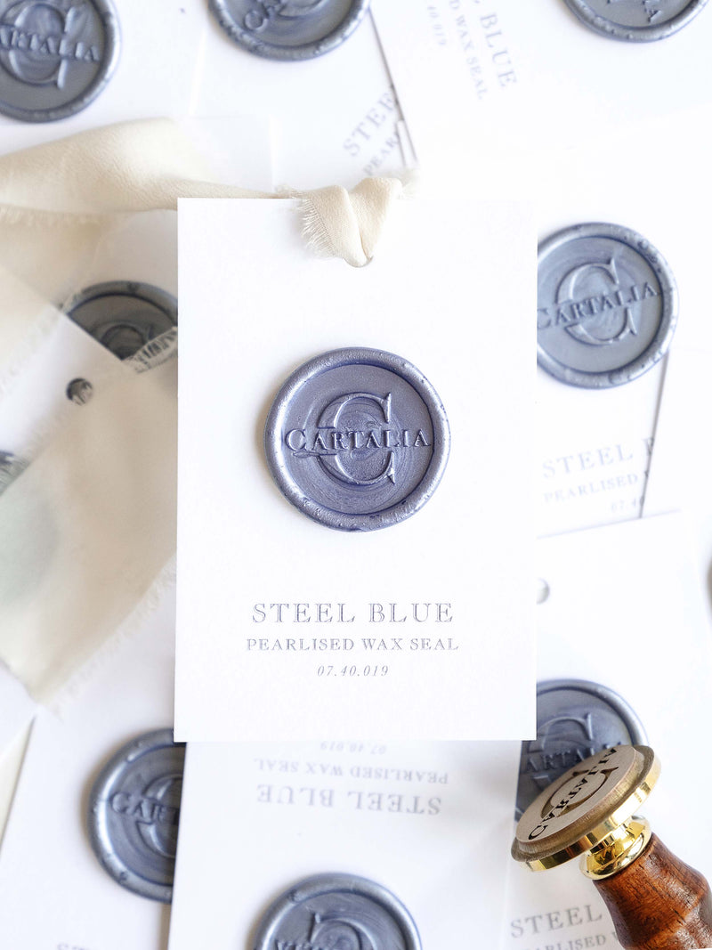 Wax Seal in Steel Blue Pearlised