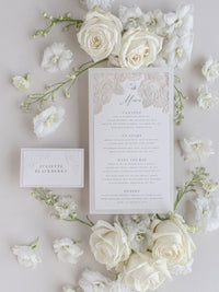 Intricate Laser Cut Rose Detail Menu