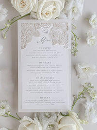 Intricate Laser Cut Rose Detail Menu