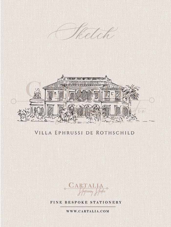 Boceto de Villa Ephrussi de Rothschild para boda