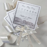 Wedding Paddle Fan Order Of Service with Timeline, Classic Elegence Wedding Order of Day