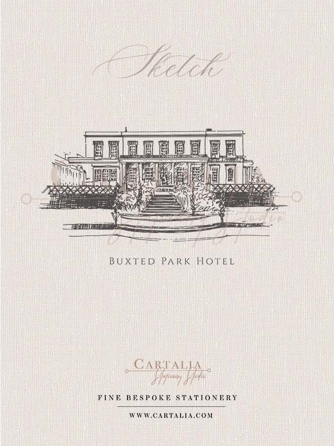 Sketch of Buxted Park Hotel for Wedding Invitations