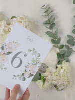 White Hydrangea Table Numbers