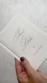 Luxury Pearl Embossed Save the Date