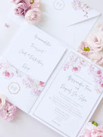 Peonies & Roses Pocket with Watercolours & Rose Gold | Bespoke Commission A&R