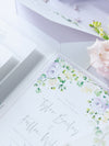 Lavender Purple Pocketstyle Wedding Invitation with 3 Cards and Real Foil
