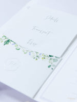 Lavender Purple Pocketstyle Wedding Invitation with 3 Cards and Real Foil