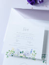 Lavender Purple Pocketstyle Wedding Invitation with 3 Cards and Real Foil