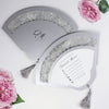 Intricate Romantic Roses Laser Cut Wedding Petal Program Fan with Unique Luxury Foil Monogram