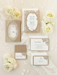 Romantic Roses Laser Cut Wedding Order of Service/Menu Card