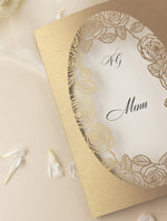 Romantic Roses Laser Cut Wedding Order of Service/Menu Card