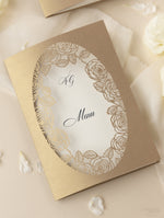 Romantic Roses Laser Cut Wedding Order of Service/Menu Card