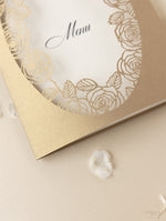 Romantic Roses Laser Cut Wedding Order of Service/Menu Card