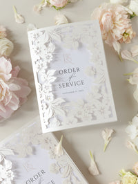 Romantic Laser Cut Floral Detail Order of Service