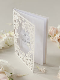 Romantic Laser Cut Floral Detail Order of Service