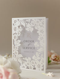 Romantic Laser Cut Floral Detail Order of Service