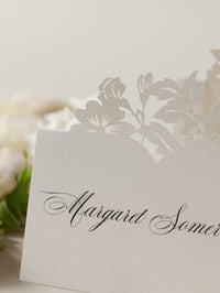 Romantic Place Cards With Laser Cut Flowers