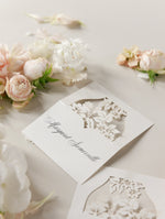 Romantic Place Cards With Laser Cut Flowers
