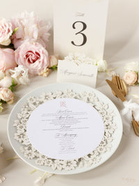 Romantic Place Cards With Laser Cut Flowers