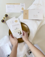 Gold Passport Wedding Invitation - Luxury Engraved Plane in Gold Plexi Passport & Real Gold Foil Destination Wedding