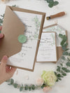 Sage Eucalyptus Wedding Day Invitation with Wax Seal