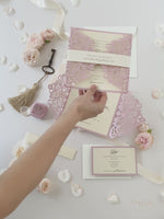 The Blush and Cream Collection Gatefold Luxury Set with RSVP included.