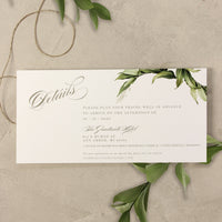 Botanic Vellum Wrap with Design Perspex Acrylic See Through Plexi Invitation - Engraved