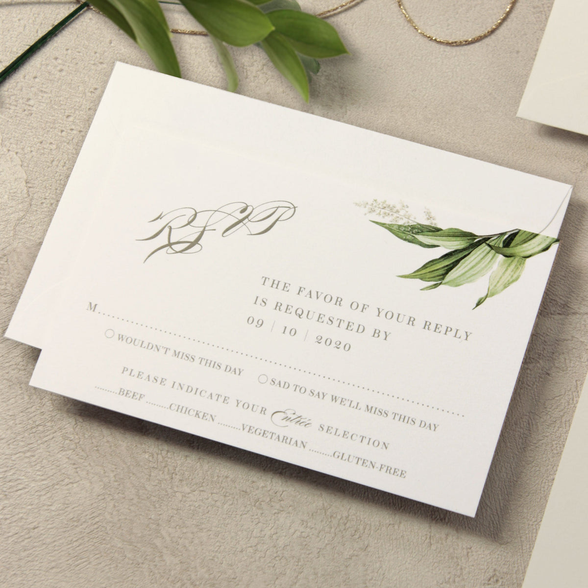 Botanic Vellum Wrap with Design Perspex Acrylic See Through Plexi Invitation - Engraved