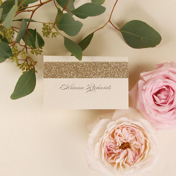 Modern Gold Glitter Place Card