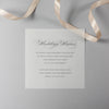 Soft Peach Laser Cut Lace Pocketfold Wedding Invitation with Satin Ribbon + Wedding Wish Set