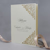 Classic Envelope Fold Confetti Pocket Suite in Dusty Pink and Champagne:  Menu
