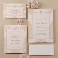 Luxury 800gsm Embossed Damasque Day Wedding Invitation