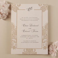 Luxury 800gsm Embossed Damasque Day Wedding Invitation