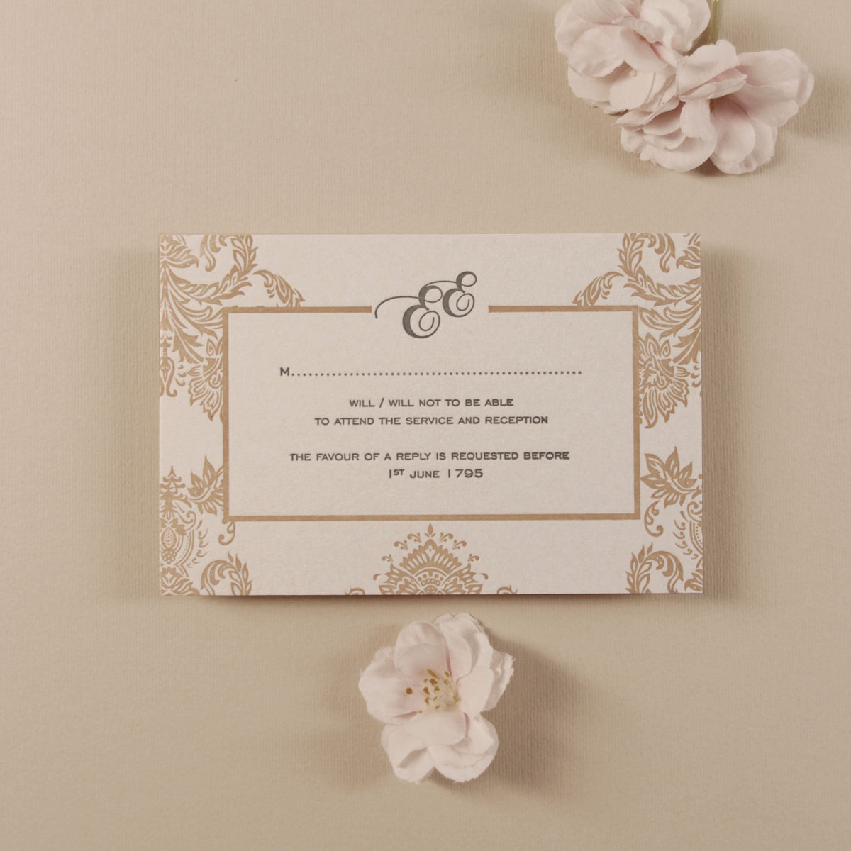 Luxury 800gsm Embossed Damasque Day Wedding Invitation