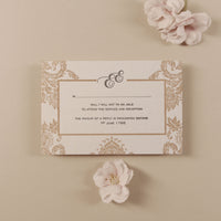 Luxury 800 gsm Embossed Damasque Day Wedding Invitation