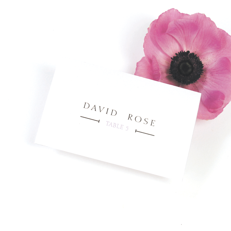 Urban Violet Glamour Place Card