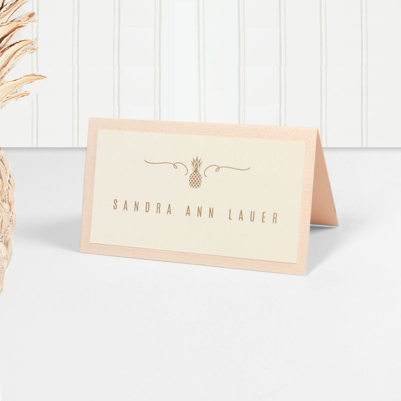 Palm Place Card, Laser Cut Tropical Destination Invitation Collection