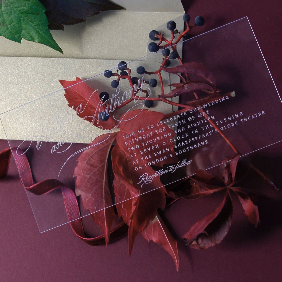 Perspex Acrylic See Through Plexi Invitation - Engraved