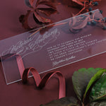 Perspex Acrylic See Through Plexi Invitation - Engraved