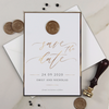 Gold Wax Seal Calligraphy Style Save the Date with Luxury Gold Foil Trim
