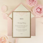 Rose Pink Opulence Luxury Invitation with Gold Glitter Evening Invitation