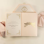 Hotel Villa Cimbrone Invitations |  Wedding Pocket Suite with Gold Foil and Wedding Venue Sketch