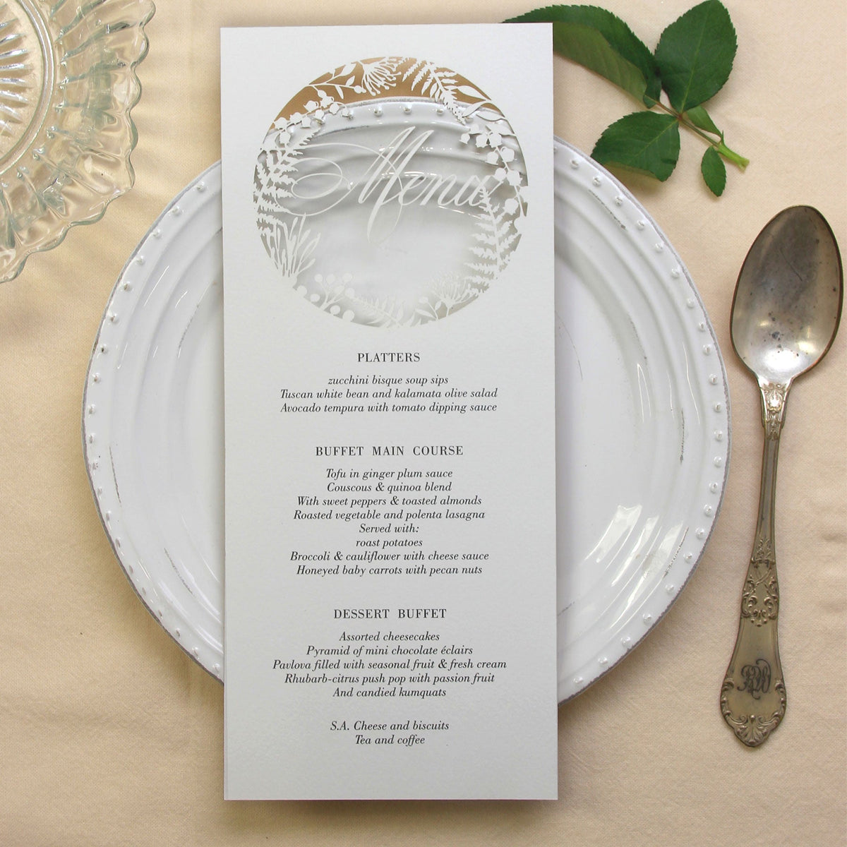 Fern laser cut menu