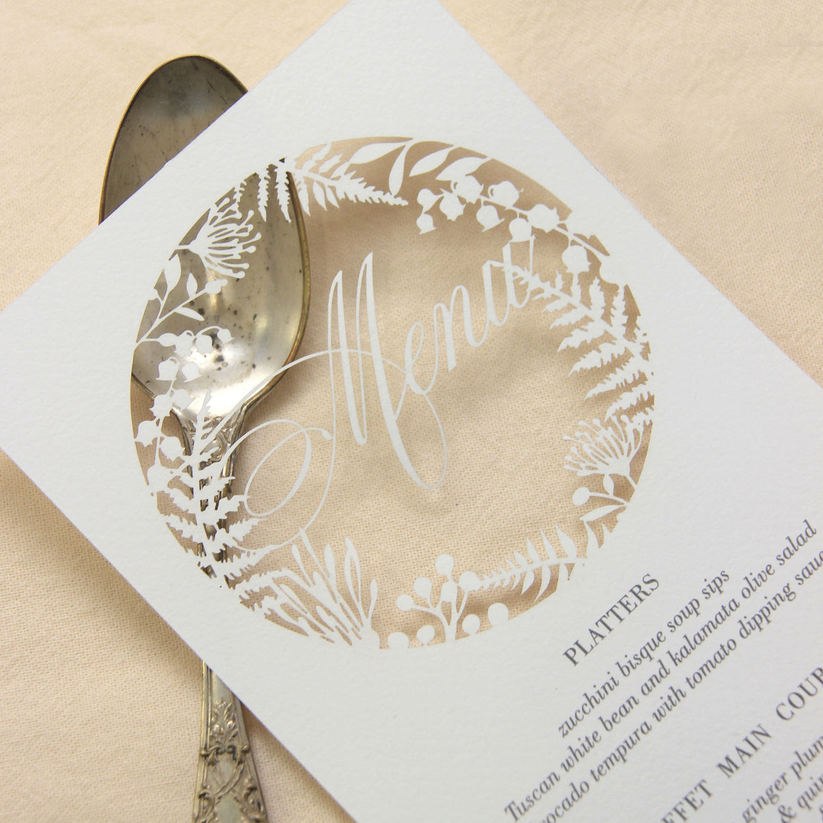 Fern laser cut menu