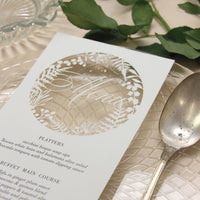 Fern laser cut menu